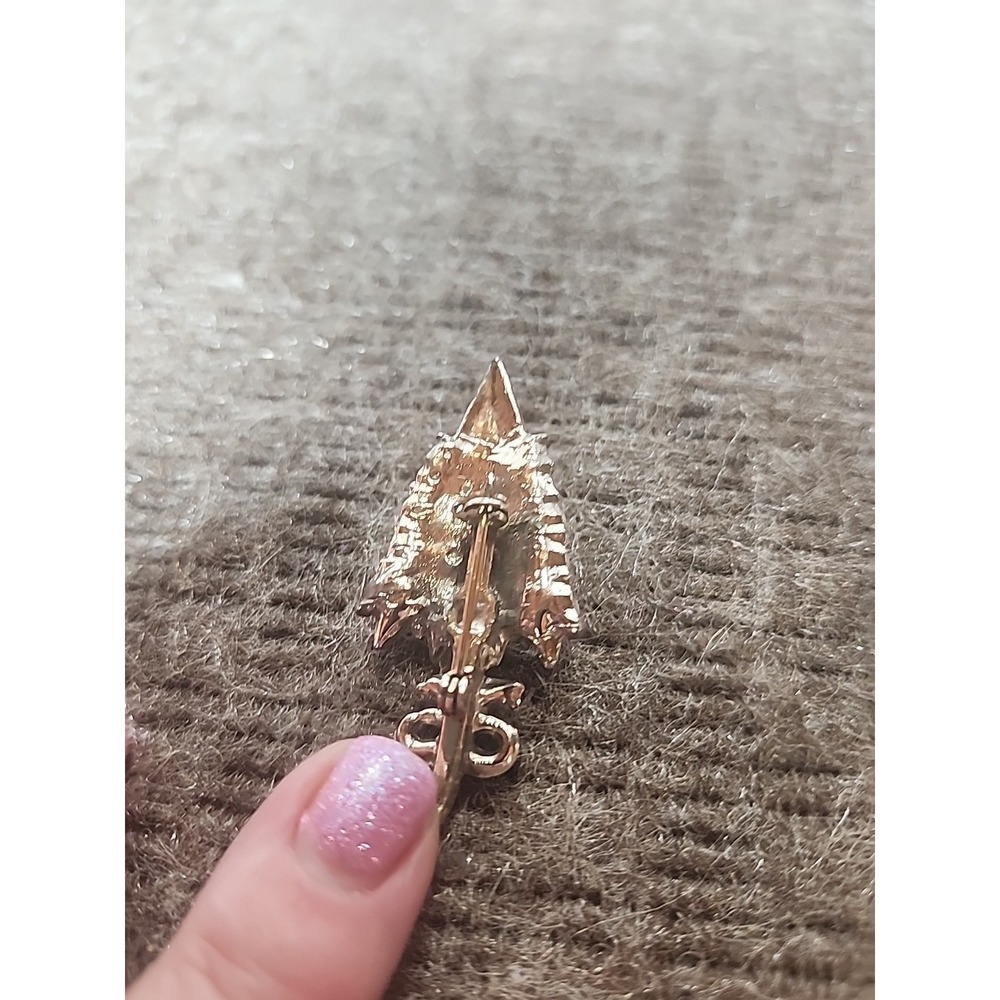 vintage umbrella brooch pin With Faux Pearl - Picture 4 of 7